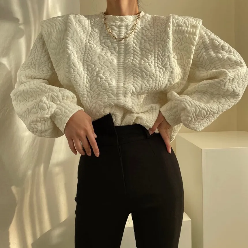 

Obrix Female Bohemian Streetwear Knitted Sweater Sweet Korean Fashion O-Neck Full Sleeve Trendy Pullover For Women