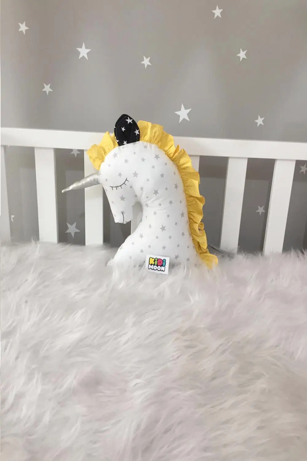 

Jaju Baby KidiMoon Yellow Horse Crib Protection Decor Pillow