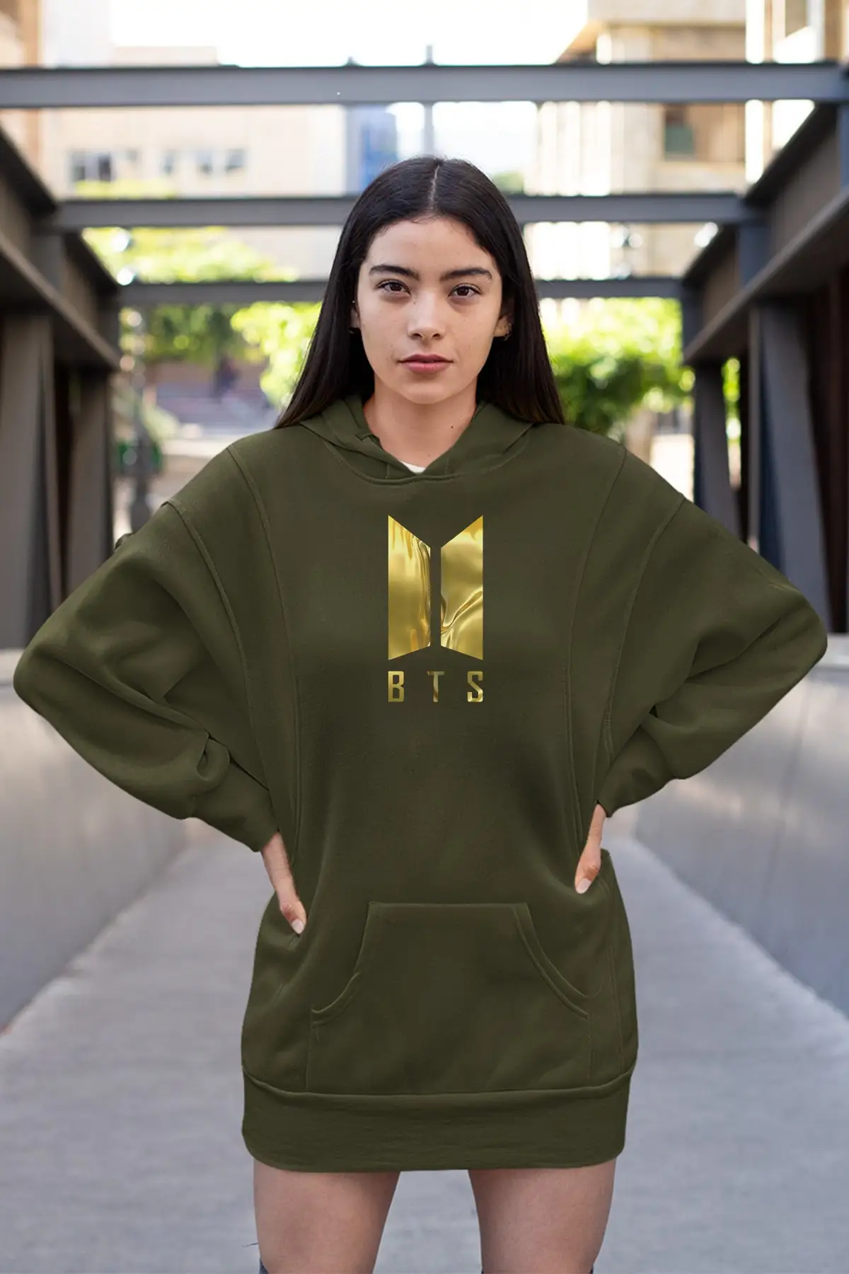 Чехол для мобильного телефона в стиле &quotBTS с капюшоном длинное платье женщин