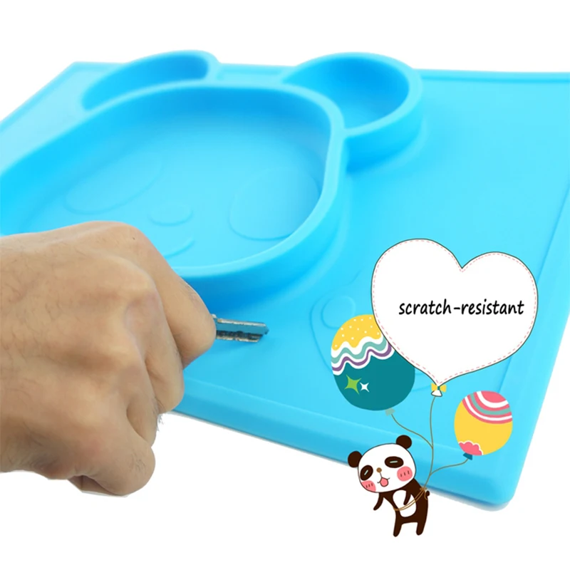 

new Baby bumkins Silicone Plate dividers mould Kids Bowl Plates panda Cartoon Baby Feeding Silicone Bowl Dishes Kids Tableware