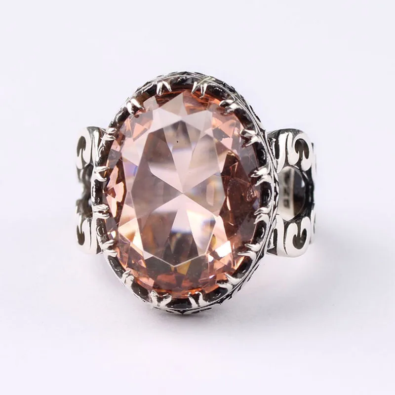 

Large Morganite Handmade 925 Silver Morganite Ring, 925 Silver Oval Cut Morganite Stone Ring, Silver Pink Morganite Ring