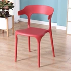 Стул, обеденный стул, пластиковый стул, цвет красный