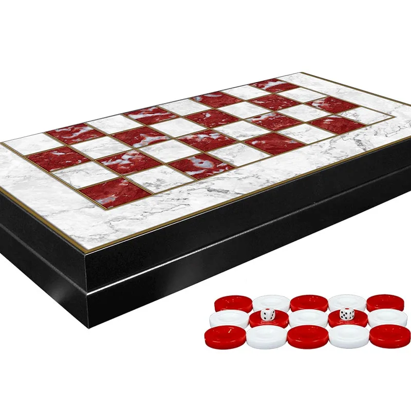 Classic Red Marble Board Game Luxury Backgammon Set