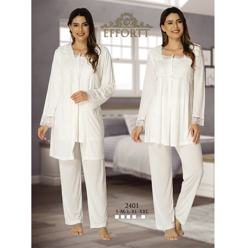 Women's Pajamas Set and Dressing Gown Turkish Cotton Production Lacy Pregnant Hospital Comfortable Clothes Soft Fabric enlarge