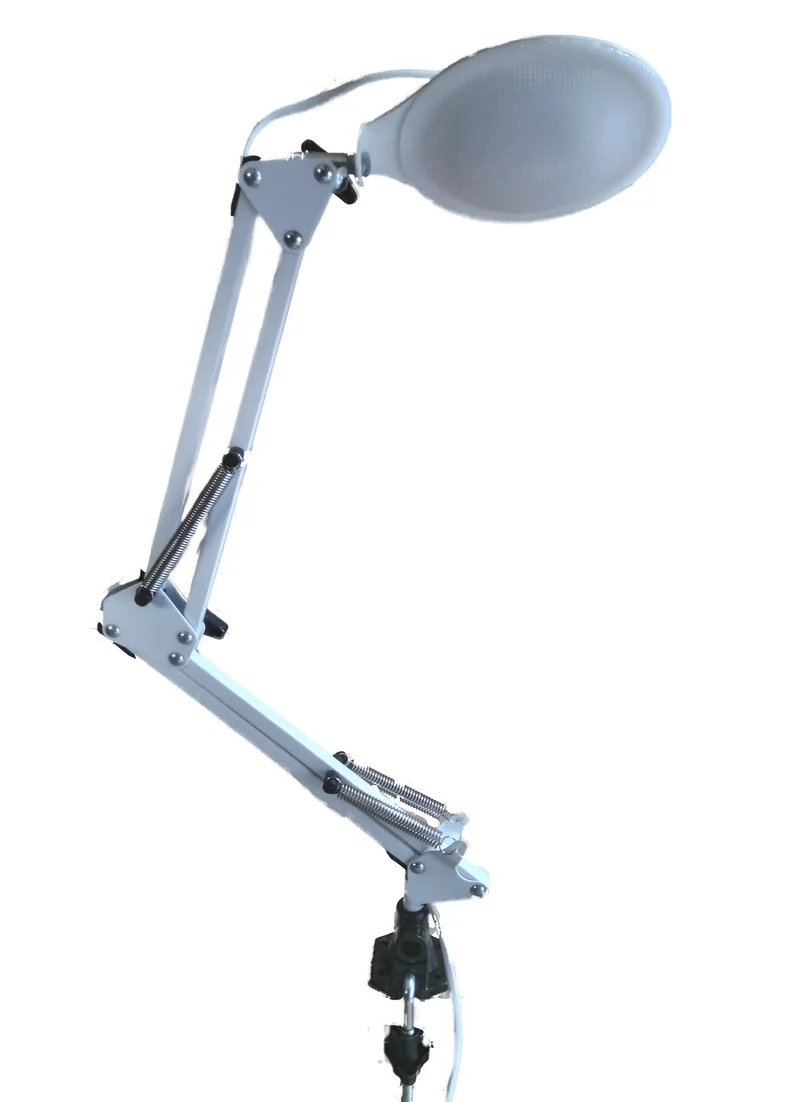 Светодиодная настольная лампа струбцина двух-коленная 46 см 24 LED 7W черная ROL-601-220-M-B