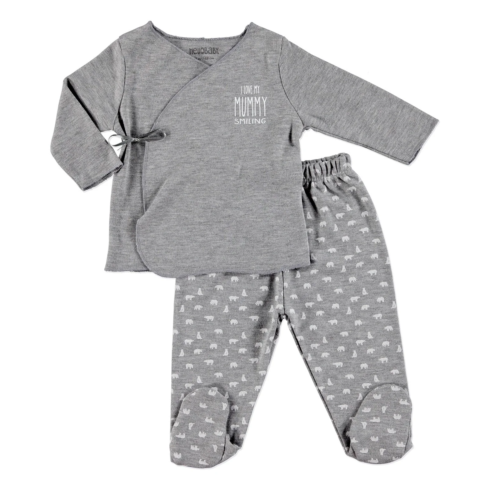 Ebebek HelloBaby/Детские боди с длинными рукавами изображением маленьких милых лап и