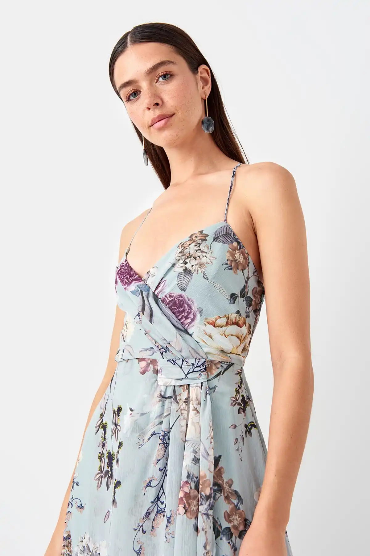 Trendyol водно-зеленое сзади детальное вечернее платье TPRSS19UT0189 | Свадьбы и торжества
