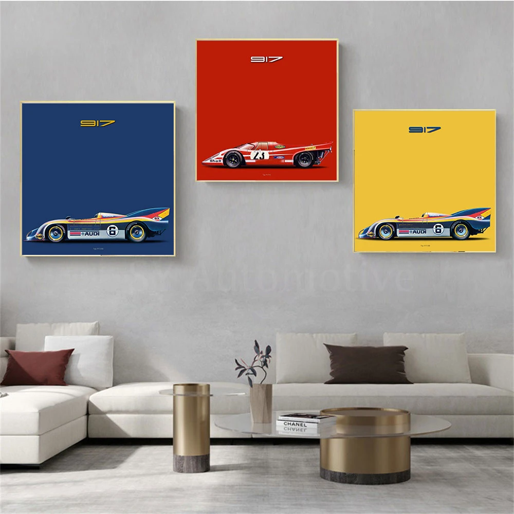 

917 Racing Car AUTOMOBILE Vintage Classic Car Poster Print On Canvas Painting Home Decor Wall Art Picture For Living Room