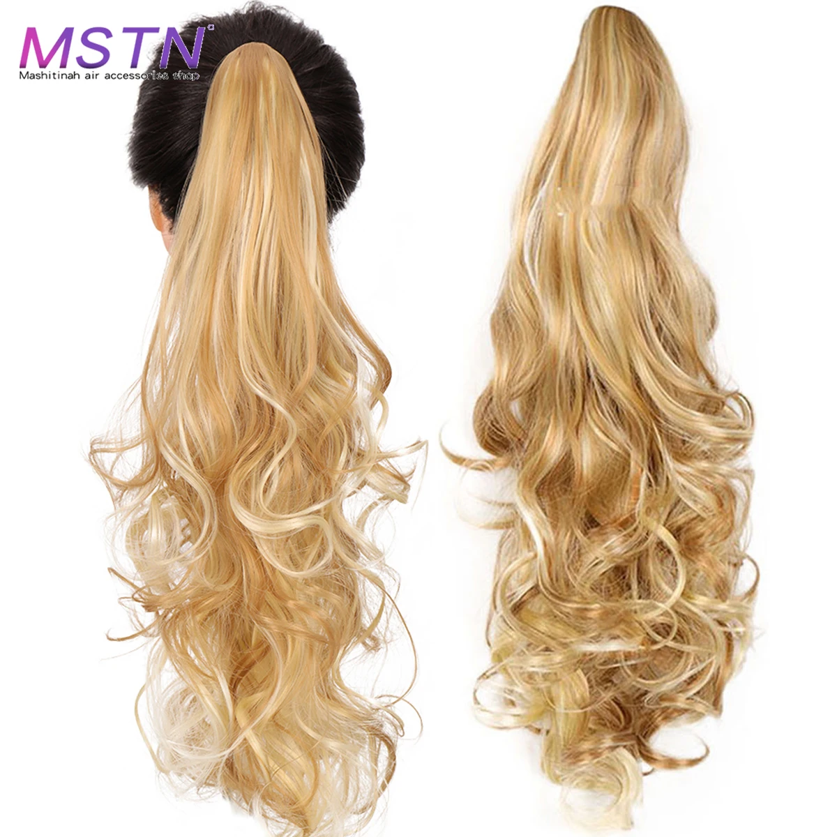 

MSTN Synthetic Heat Resistant Claw Clip On Ponytail Hair Extension Ponytail Extension Hair For Women Pony Tail Hair Hairpiece