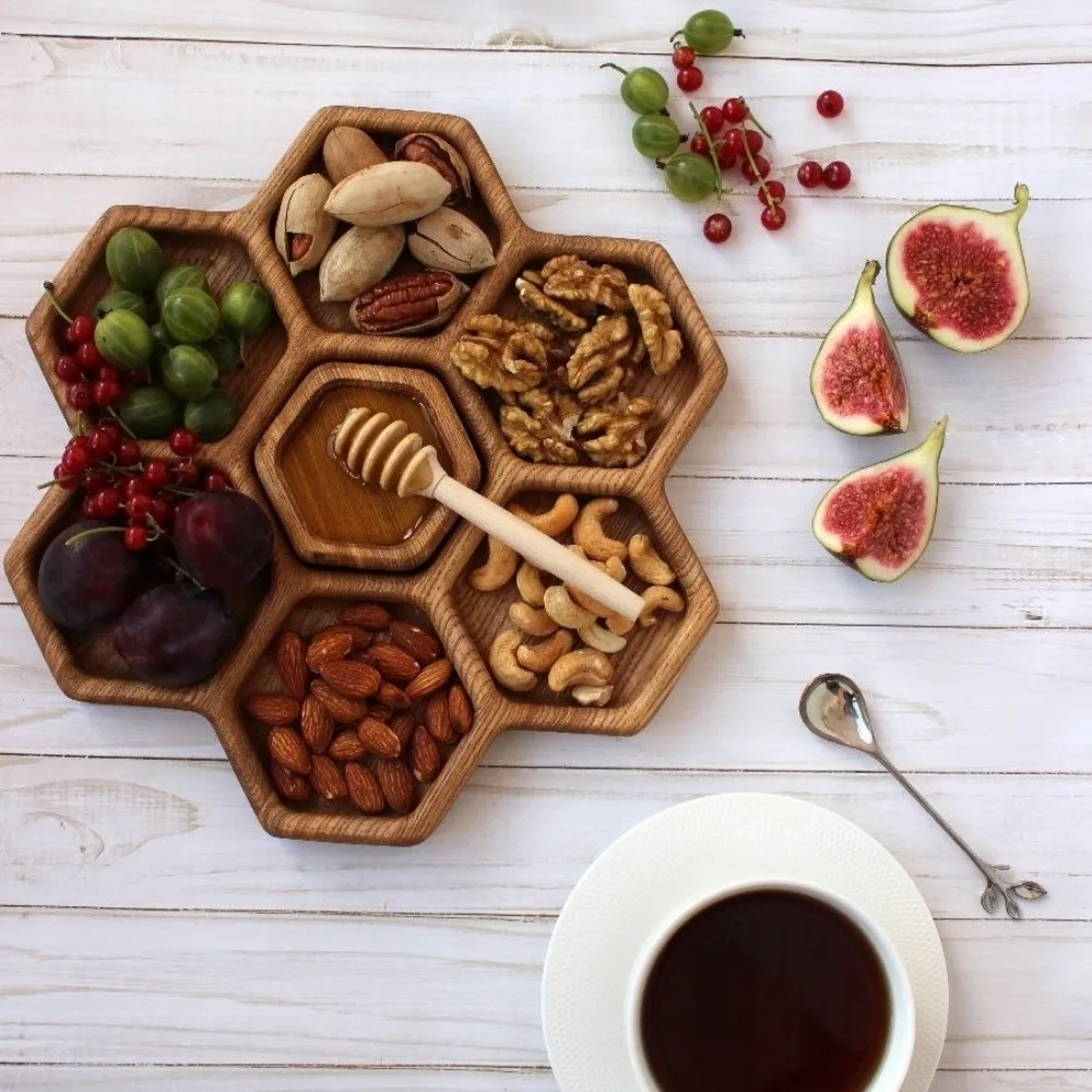 Менажница тарелка деревянная сервировочная декоративная Blessed HOME / D27 | Дом и сад