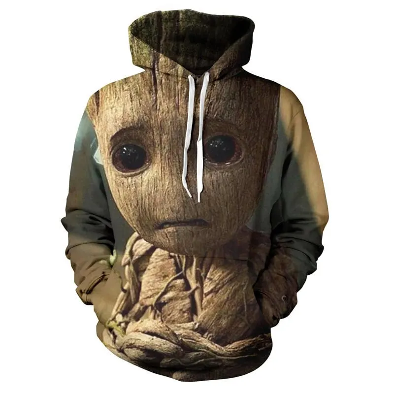 

Galaxy Guardian Groot Hooded Sweatshirt 3D Bedrukt Grappig Unisex Hip Hop Hoodie Straat Kostuum Hooded mannen Top streetwea