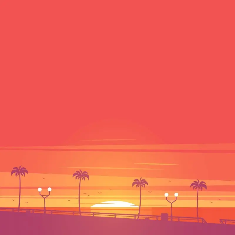 Занавески для душа пляжные с пальмами на закате пейзажи океан горизонт