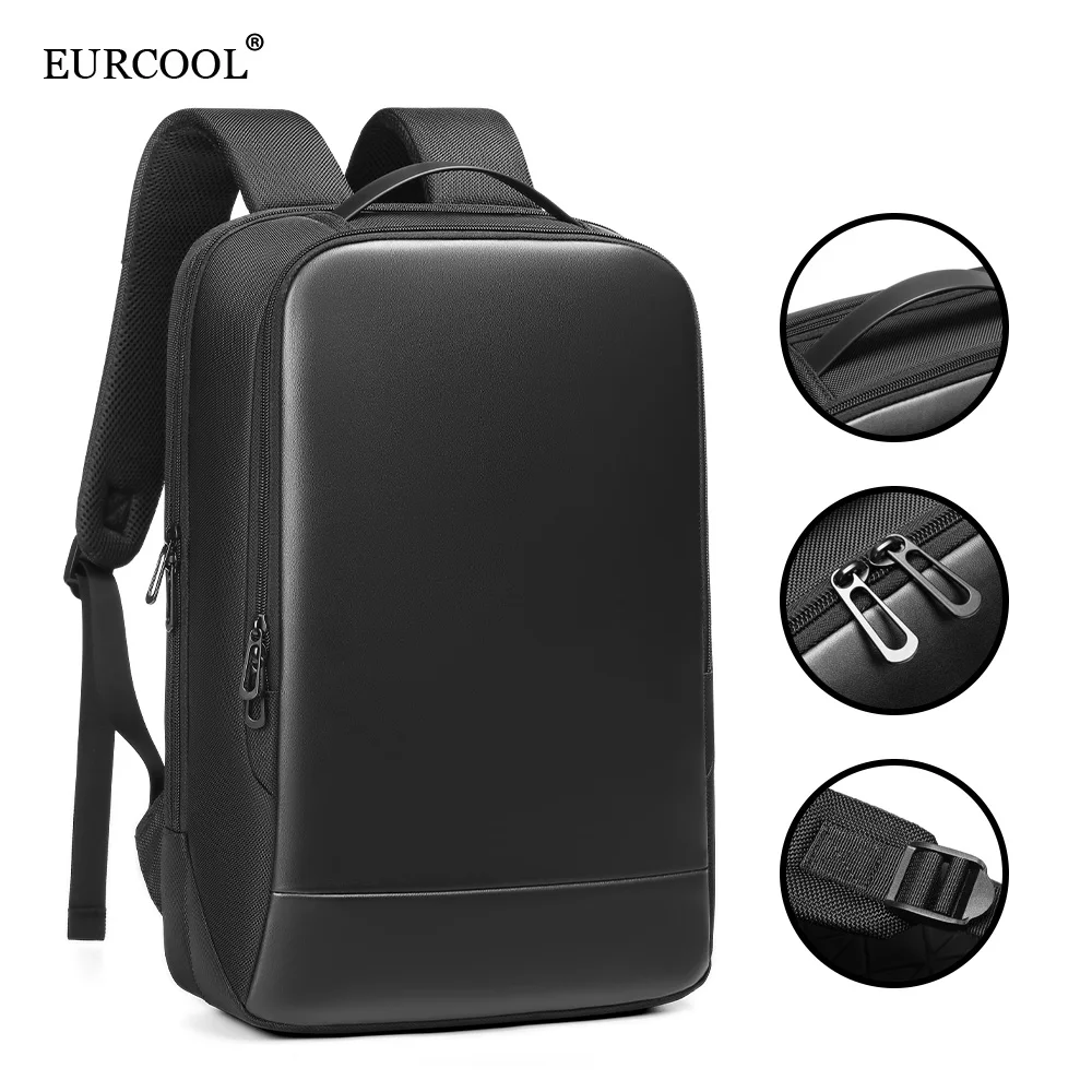 EURCOOL 2021 New Men's Backpack Waterproof Bags Male Business 15.6 Inch Laptop Backpack USB Charging Bagpack Squid Game Mochila