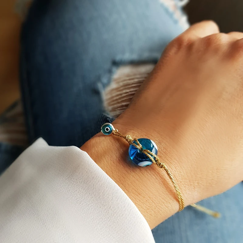 

Handmade Murano Glass Evil Eye Bracelet