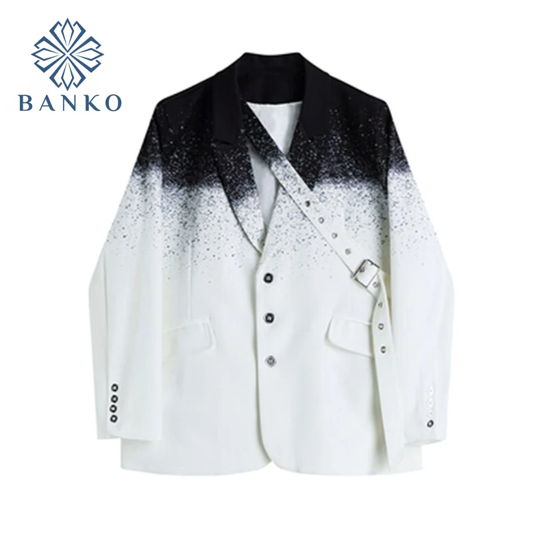 

Tie dye Print Blazer Jacket Women Autumn 2021 Single Breasted Pocket Fashion Suit Jacket Streetwear Loose Blazers Coat Female
