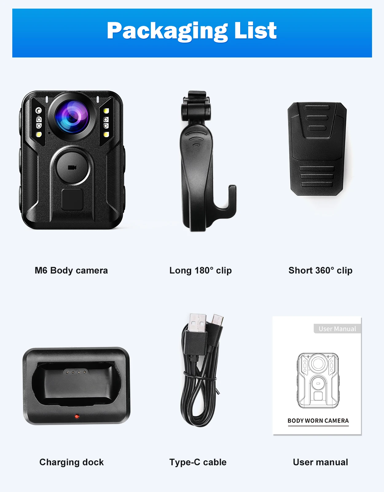 Мини-видеорегистратор Boblov M6 2160P GPS ИК ночное видение 64 ГБ | Электроника