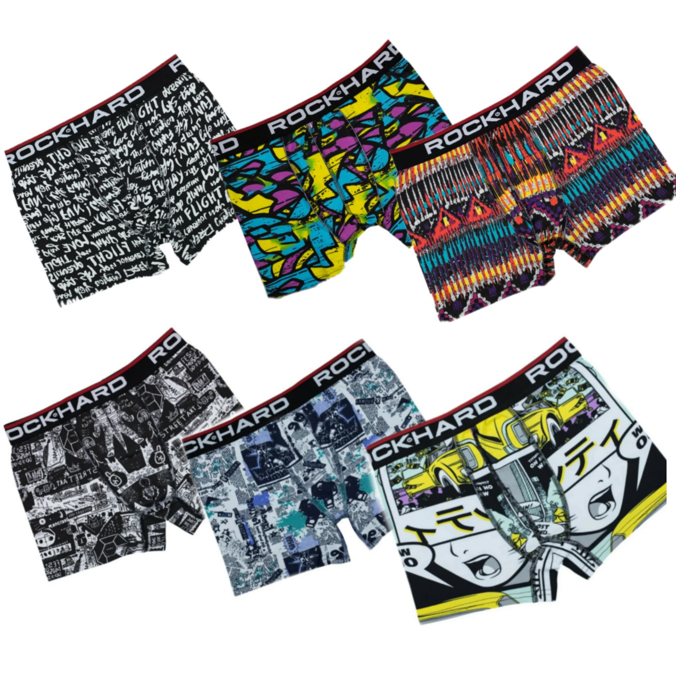 Men's Boxer Shorts 6 Pieces Patterned Boxer Shorts Lycra Flexible Product Quality Fabric Underwear For Men Underwear 6 Pcs Boxer