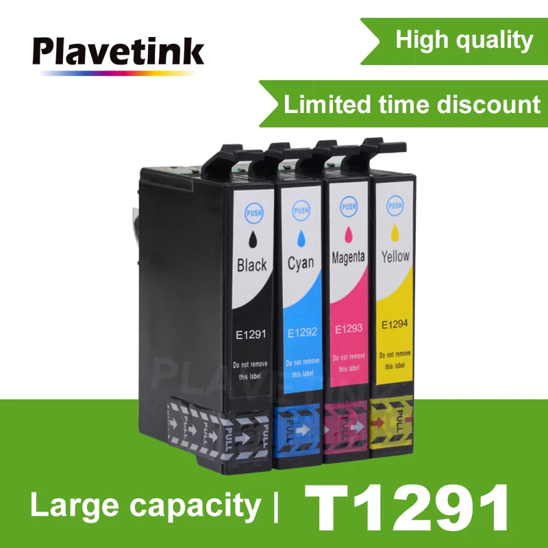 

Plavetink T1291 Full Ink Cartridges Compatible For Epson Workforce WF 7015 7515 7525 3010DW 3520DWF 3530DTWF 3540DTWF 4 Color