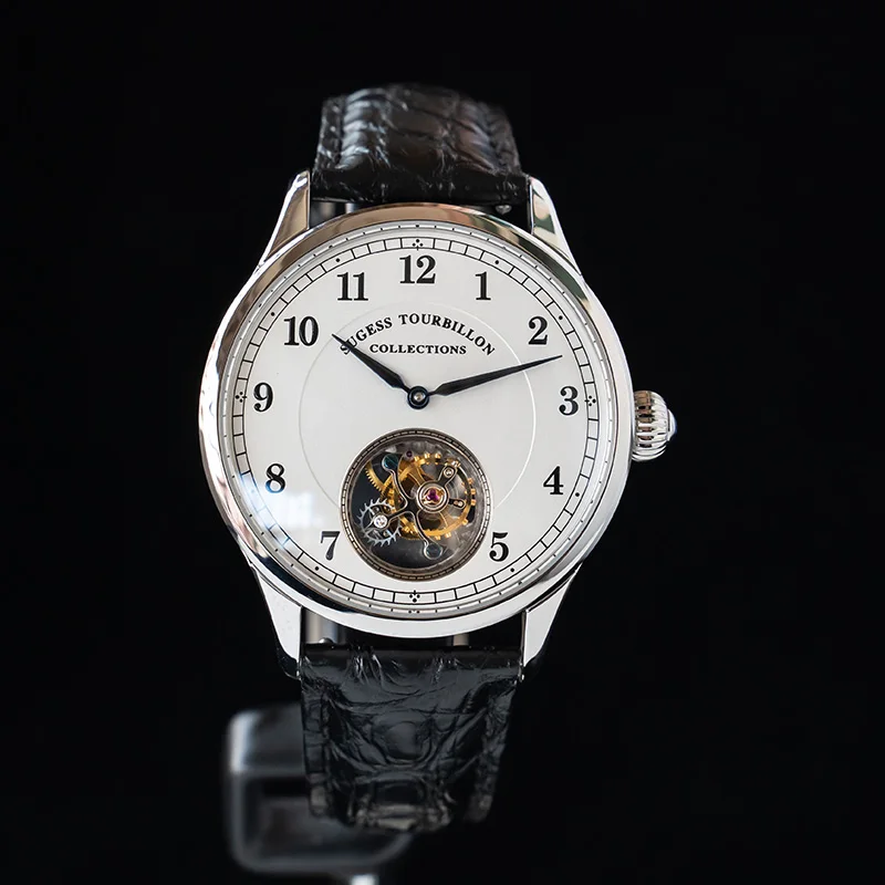 Оригинальные мужские часы Tourbillon Sugess seagull move механические t ST8000 серебряные