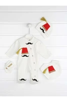 white baby rompers suit boy ottoman fez newborn clothes 4 pcs set cotton soft boys clothing models for babies