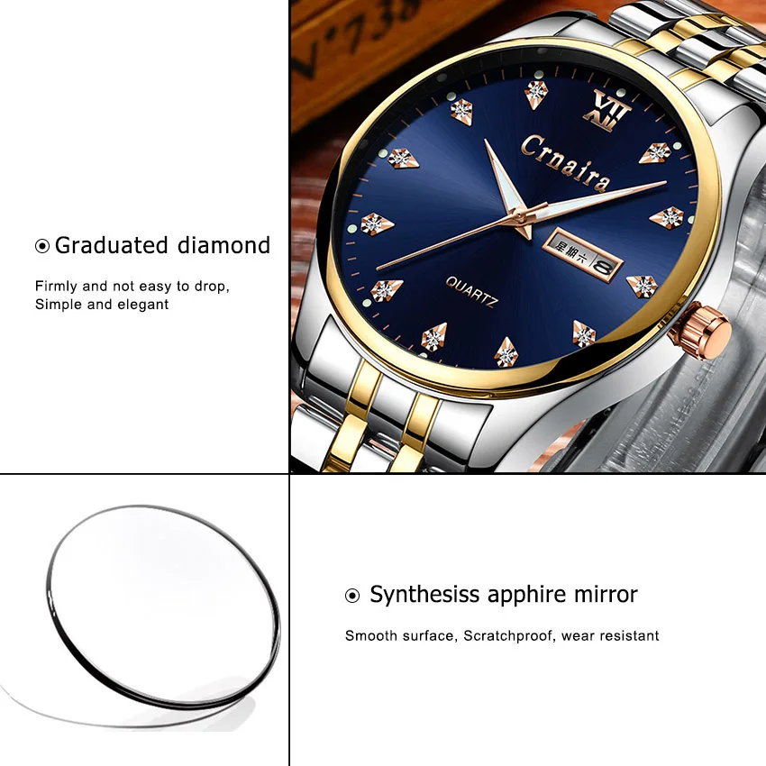

Cusoul Fashion Men Quartz Watches Men's Commercial Steel Strip Watches 30m Waterproof Masculino Luxury Business Wristwatches