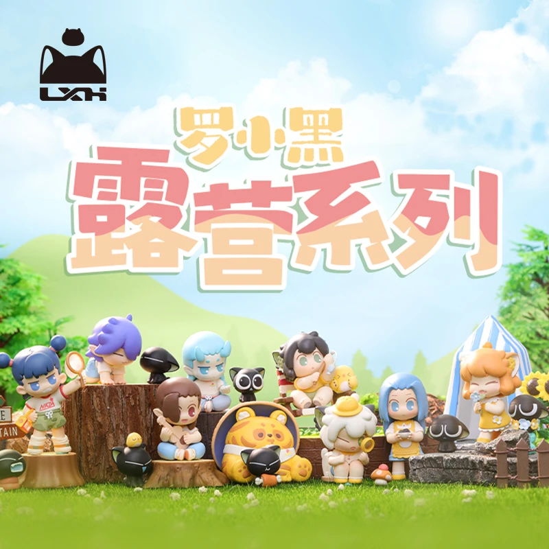 

Original Luo Xiaohei Zhanji Camping Series Blind Box Anime Figures Toys Kawaii Cute Cat Mini Model Movable Doll Girls Boys Gifts