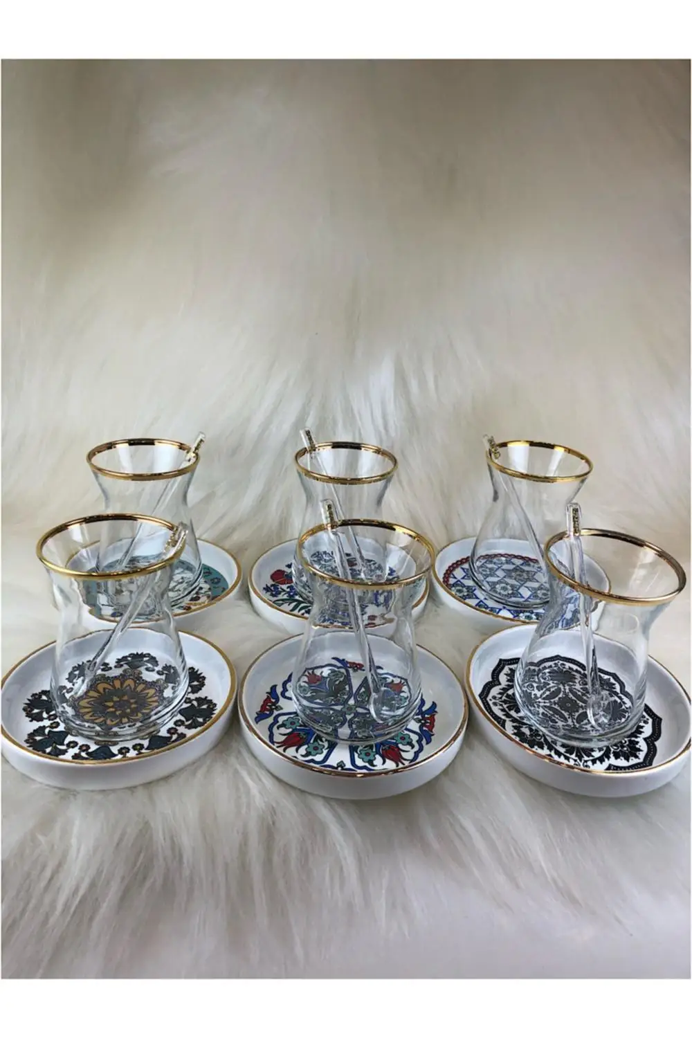 

Fashion Turkish Tea Glass Set 18 Piece Ela Mix