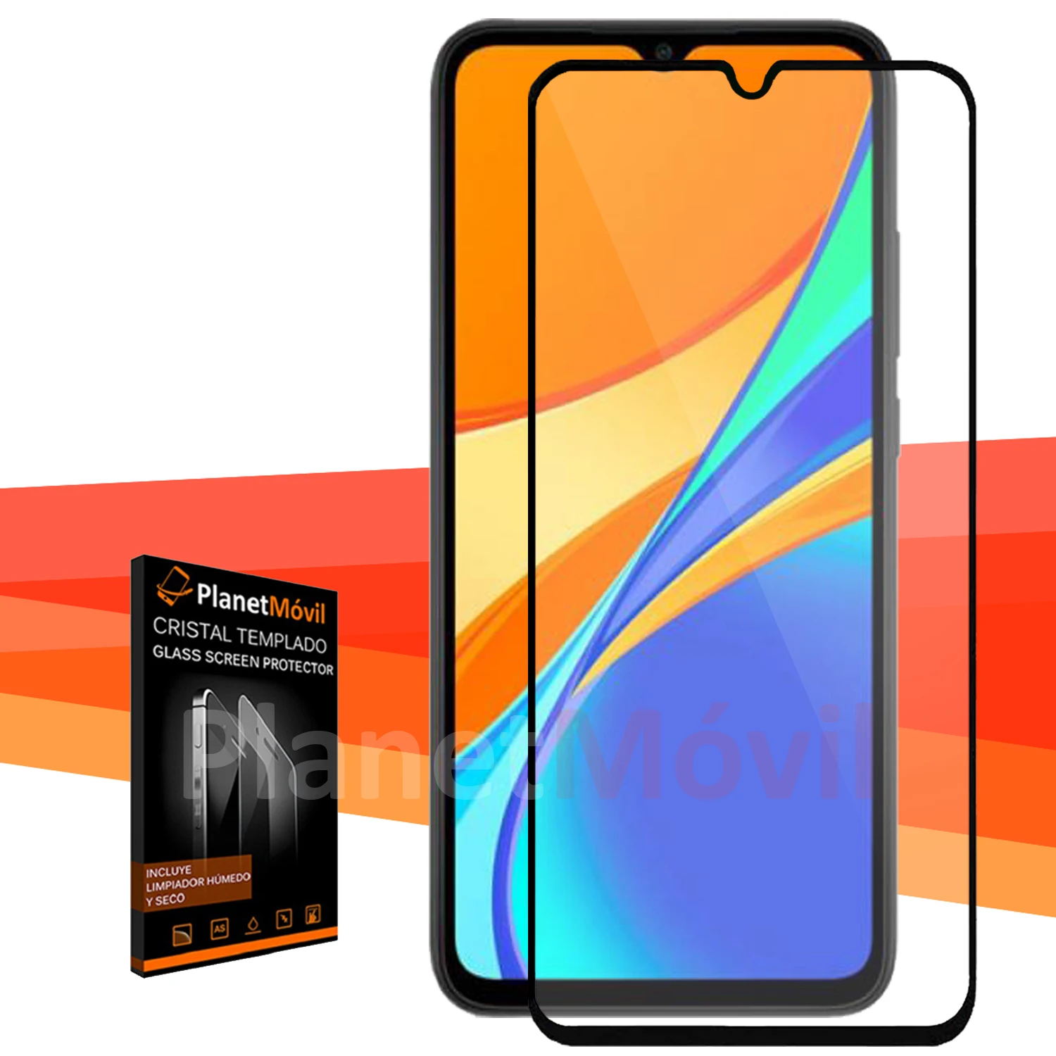 Совместим с Xiaomi Redmi 9C 9 C прозрачный чехол + Полное стекло Защита экрана 3d полный