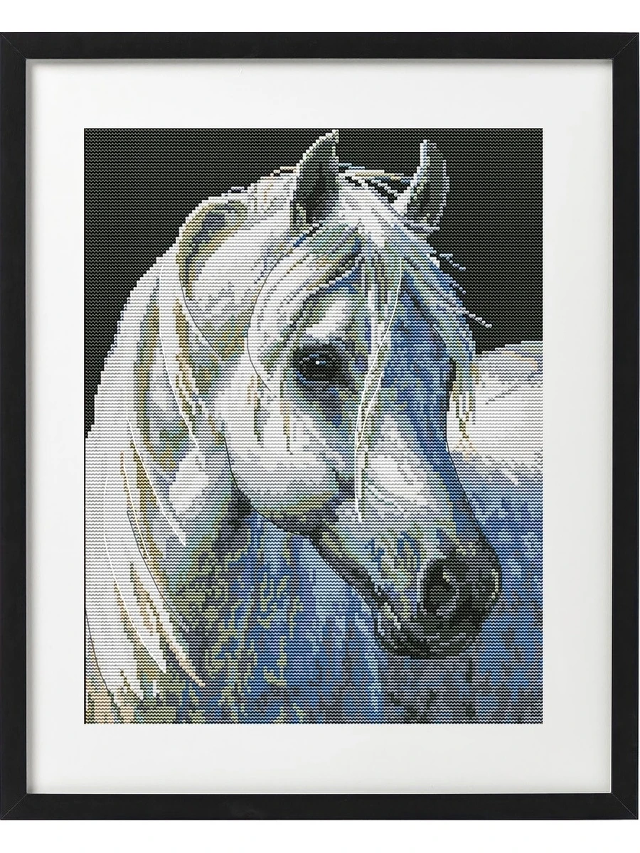 Вышивка крестиком набор Diy M50749 50*40см белая лошадь вышивка крестом наборы нитками