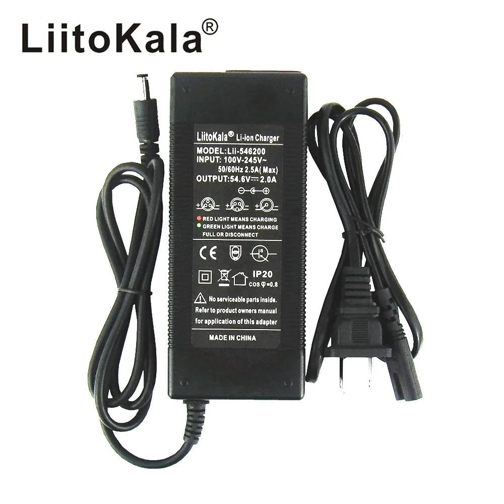 

LiitoKala 13S 48V 2A Lithium-ion battery pack charger 5.5*2.1mm Universal 54.6V 2A AC DC Power Supply Adapter