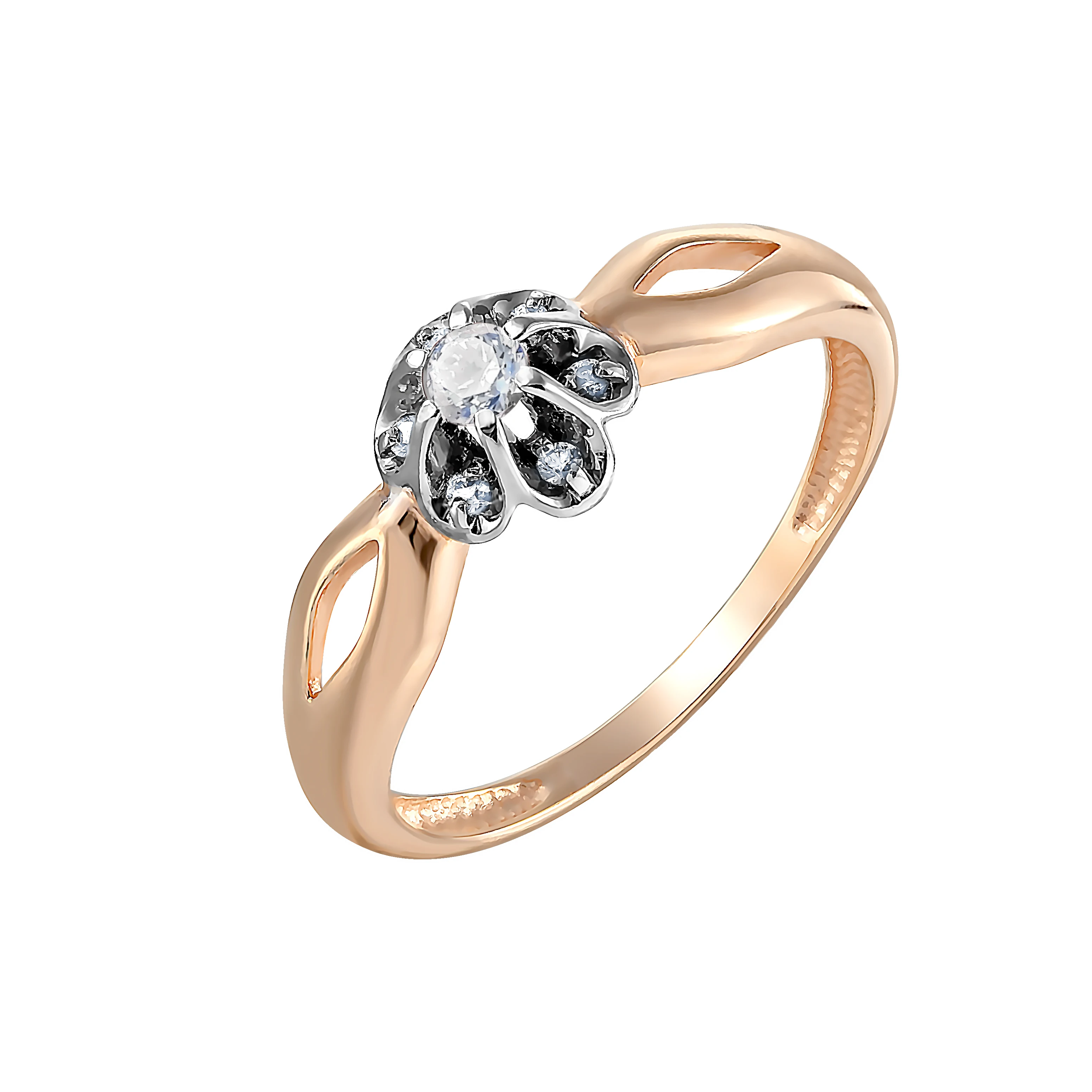 Кольцо &quotЦветочек&quot SamoroDki Jewelry 3мм с натуральным агатом кор. рубином гт сапфиром