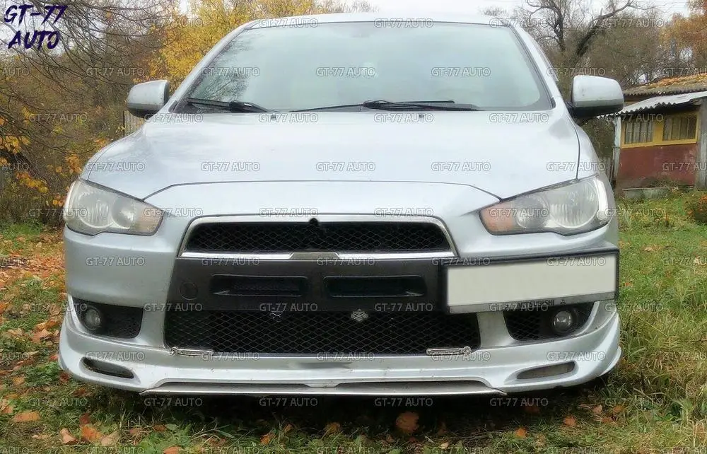 Воздуховоды раздельные в передний бампер для Mitsubishi Lancer X 2007-2015 защитный литьевой