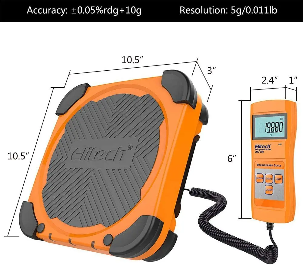 Elitech LMC 200 электронный хладагент зарядки Вес восстановления весы проводной пульт
