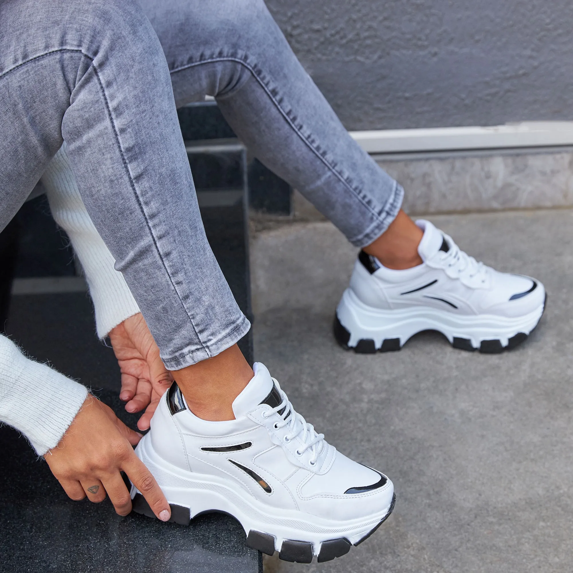 

Women Sneakers Autumn Leather Light White Sneaker Female Platform Vulcanized Shoes Spring Casual Breathable Sports Shoes