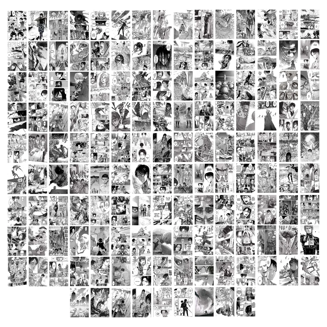 Attack On Titan Posters | Wall Collage Kit Aesthetic Pictures | Manga Posters|144 Set of 4x6 Inches (10*14cm)|Dorm Decor Posters