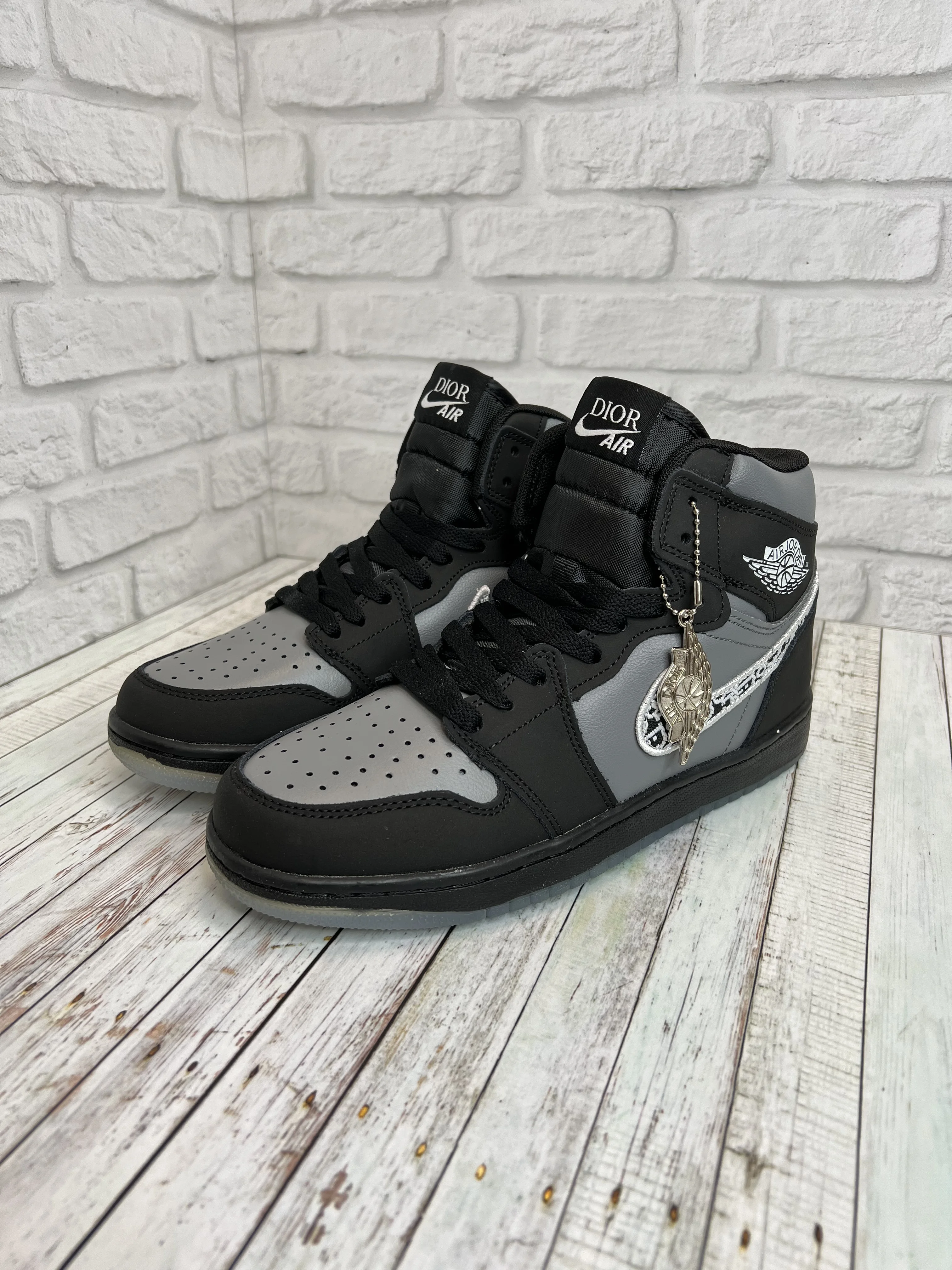 Кроссовки Nike AIR Jordan (Джордан ) мужские чёрыне с серым | Обувь