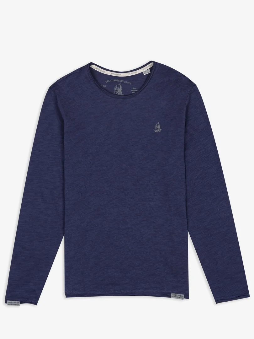 Лонгслив Великоросс R ворот дизайнерский цвет неви|Мужские футболки| |