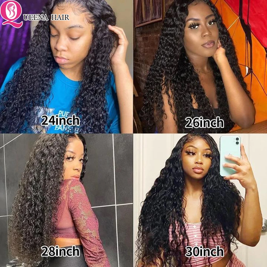 

Queena Hair Deep Wave Human Hair Wigs 30 Inch Human Remy Hair 4x4 Lace Closure Wig For Black Women 13x4 HD Lace Frontal Wig