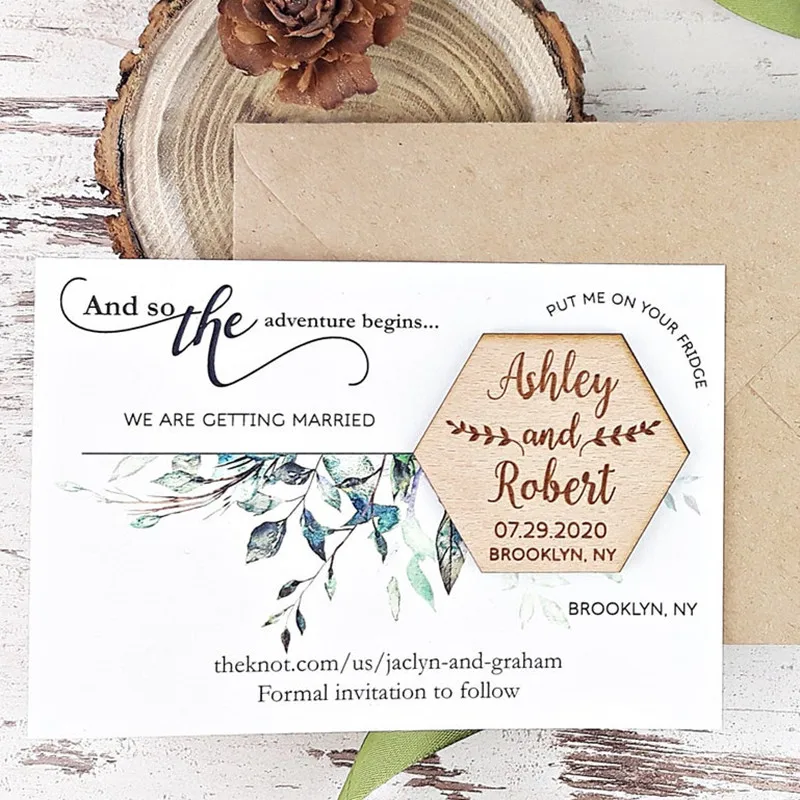 Магнит для сохранения даты деревянные подарочные магниты свадьбы на заказ