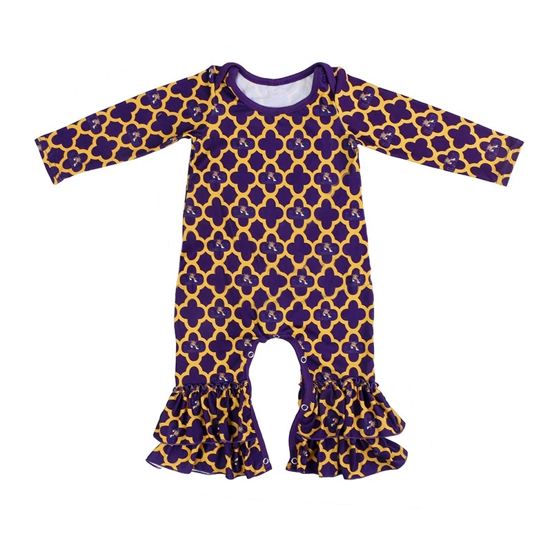 Оптовая цена хлопковый комбинезон с оборками Рождественский детский наряд для