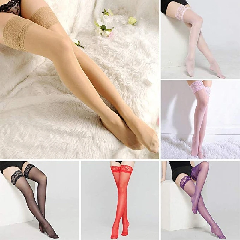 Тонкие чулки до бедра прозрачные удерживающие женские нескользящие силиконовые