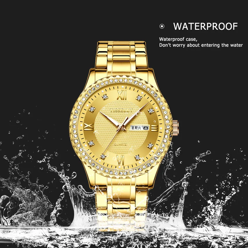 Классические мужские часы cushoul роскошные золотые деловые кварцевые наручные из