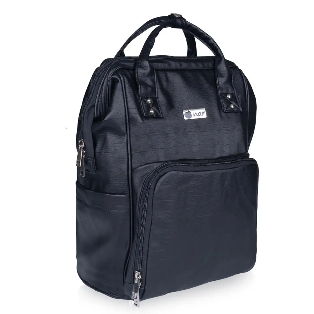 Сумка для детских подгузников-органайзер-искусственная кожа-черная | Мать и