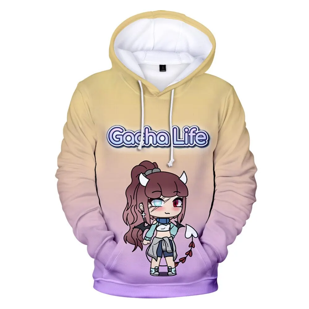 

Толстовки с 3D принтом из аниме-игры Gacha Life, новые женские Толстовки, Толстовки в стиле Харадзюку, спортивный костюм унисекс, милые толстовки ...