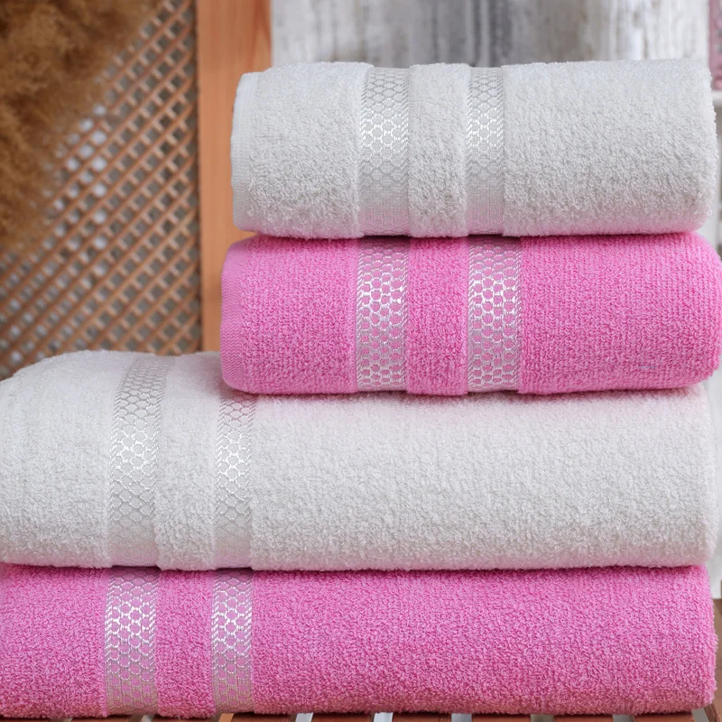 100% хлопок 2 шт. банные полотенца и набор полотенец для рук розовый белый качество