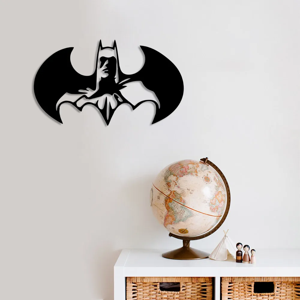 Настенный домашний аксессуар с крыльями и Бэтменом, деревянный стол 50x28 см Настенный домашний аксессуар с крыльями и Бэтменом, деревянный стол 50x28 см