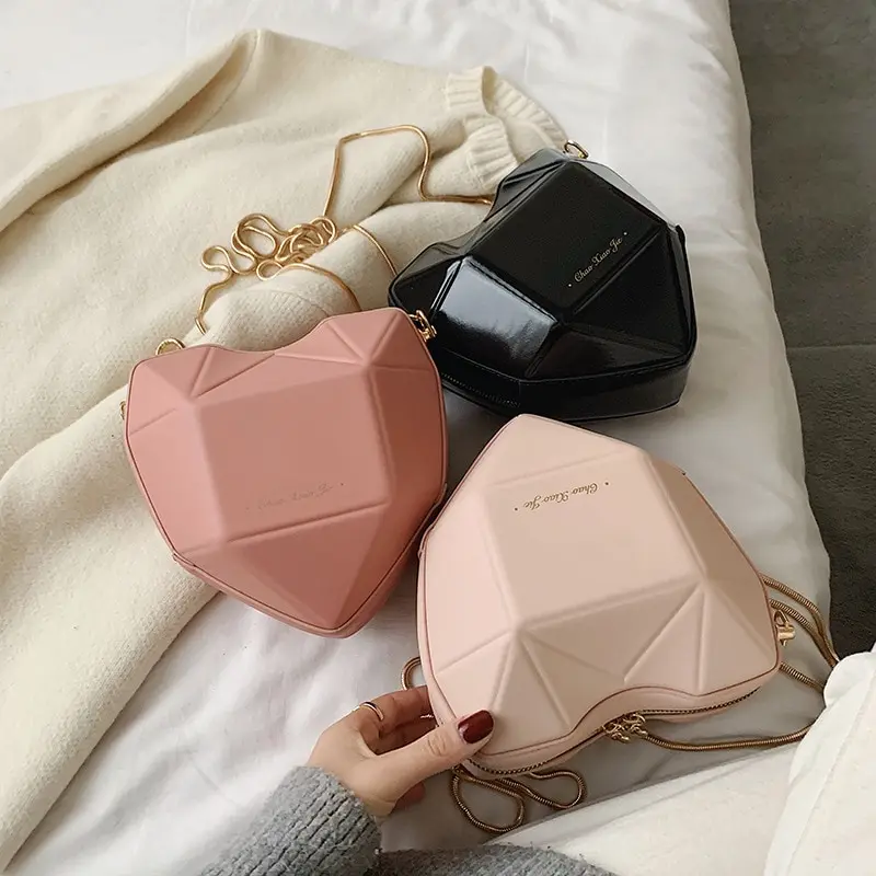 

VALTIS Heart Shaped Design Small Leather Crossbody Bags for Women Fashion Female Simple Solid Color Shoulder Handbags 2021