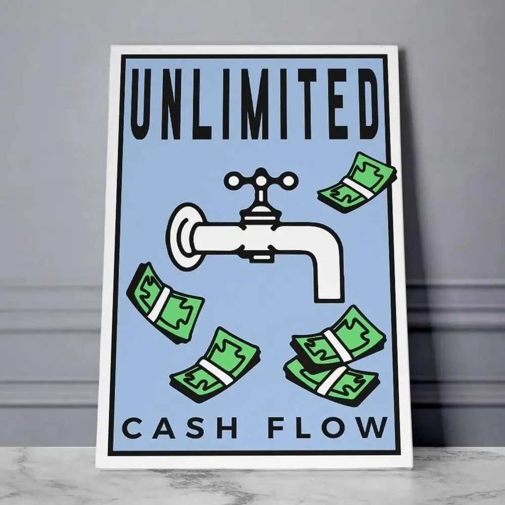 Unbegrenzter Cashflow настенное Искусство Холст Картина с реалистичностью абстрактное искусство настенные картины печать для гостиной