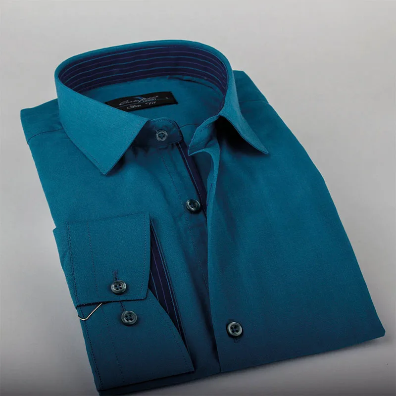 

2020 Men Fashion Casual Long Sleeved Clothing Soft Comfortable Social Business Dress Slim Fit Style Pocket Design Button Down