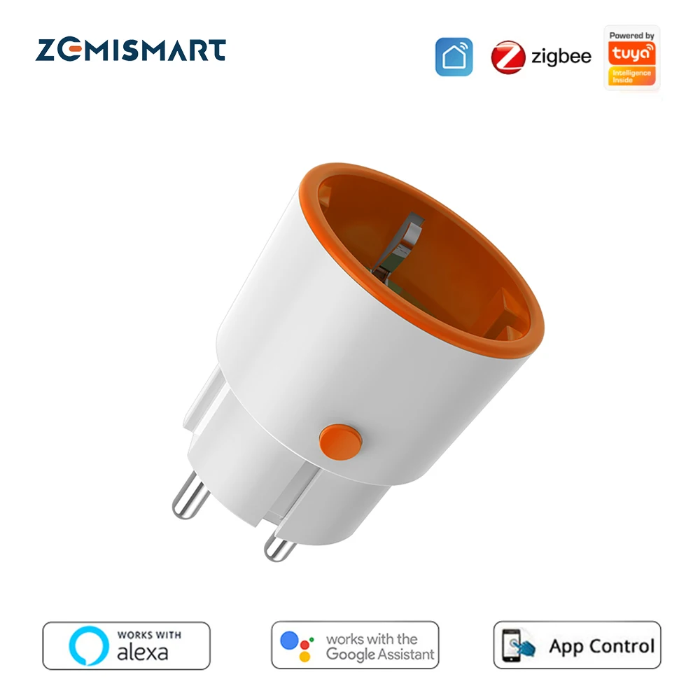 Zemismart – moniteur d'alimentation Tuya Zigbee 16a, prise intelligente ue, contrôle vocal Alexa Google Home, fonctionne avec Homekit via Hub ZMHK-01